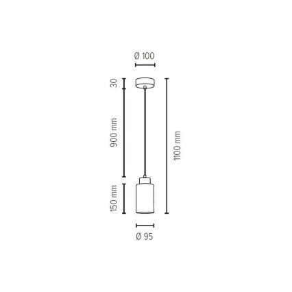 Luster na lanku BOSCO 1xE27/60W/230V – FSC certifikované