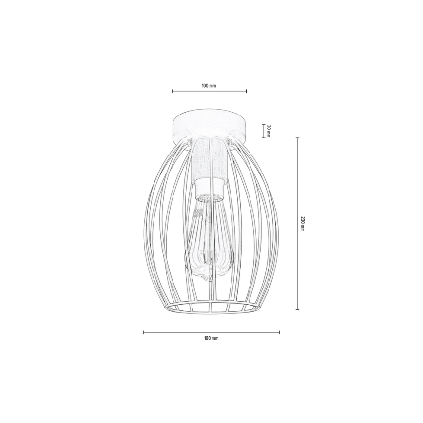 Stropné svietidlo GUNNAR 1xE27/60W/230V dub – FSC certifikované