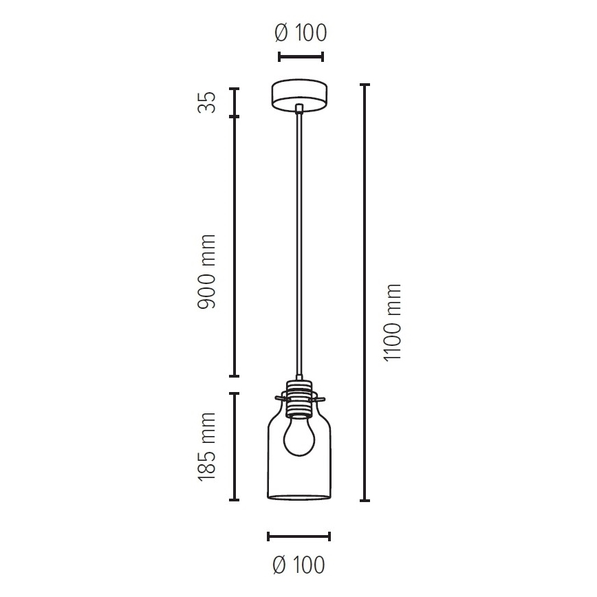 Luster na lanku ALESSANDRO 1xE27/60W/230V buk