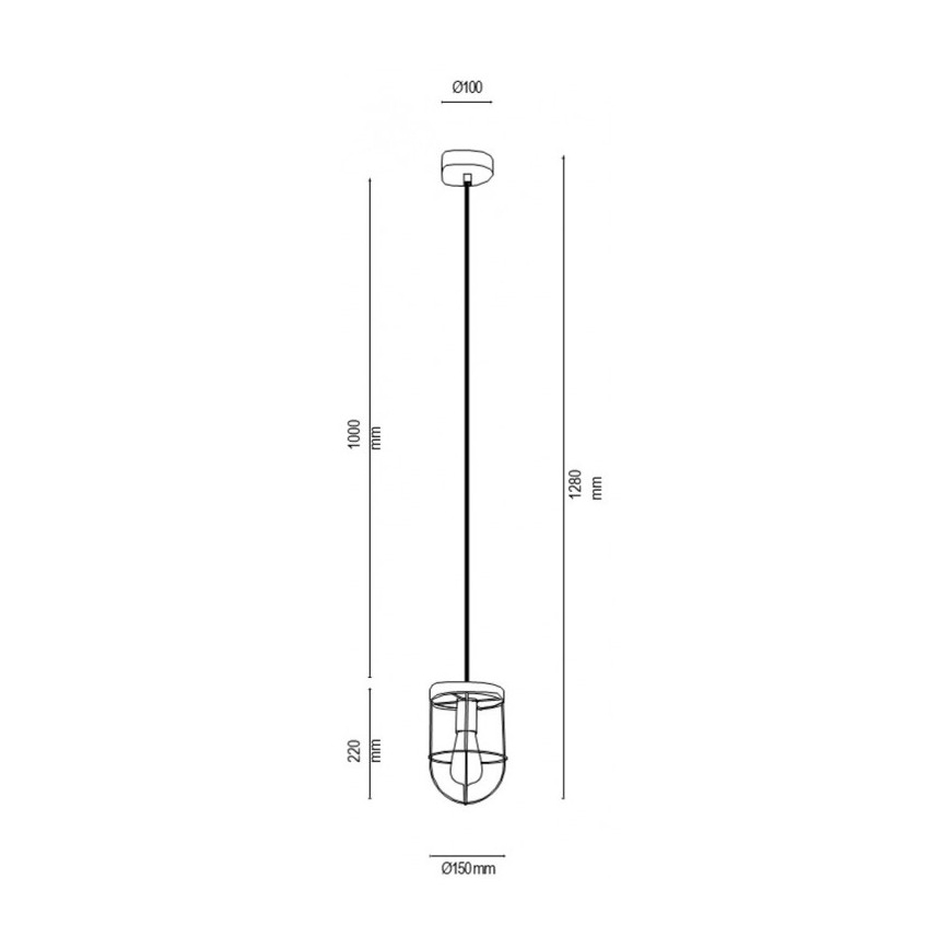 Luster na lanku NETUNO 1xE27/60W/230V dub – FSC certifikované
