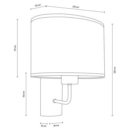 Nástenná lampa MERCEDES 1xE27/25W/230V krémová/dub – FSC certifikované