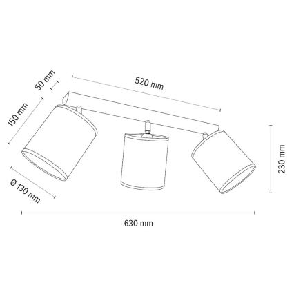 Bodové svietidlo BENITA 3xE27/25W/230V biela/dub – FSC certifikované