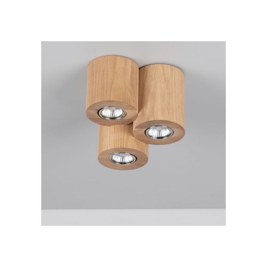 Stropné svietidlo WOODDREAM 3xGU10/6W/230V dub – FSC certifikované