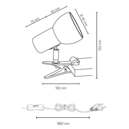 Lampa s klipom SVENDA 1xE27/60W/230V dub – FSC certifikované