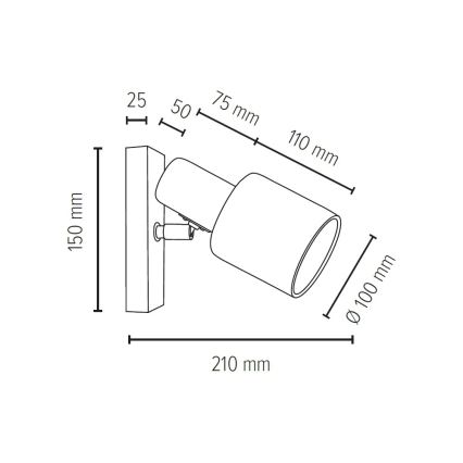 Nástenné bodové svietidlo TREEHOUSE 1xE27/25W/230V dub – FSC certifikované