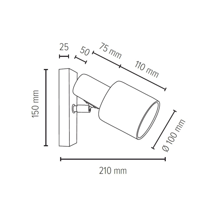 Nástenné bodové svietidlo TREEHOUSE 1xE27/25W/230V dub – FSC certifikované