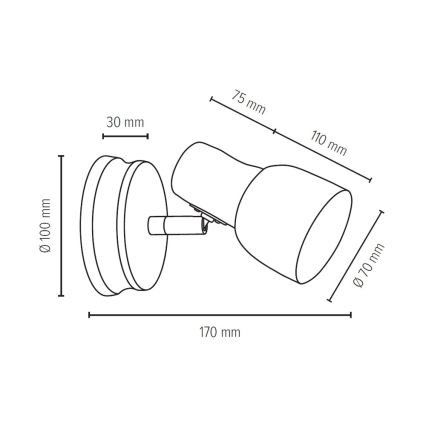 Nástenné bodové svietidlo SVANTJE 1xE14/40W/230V breza