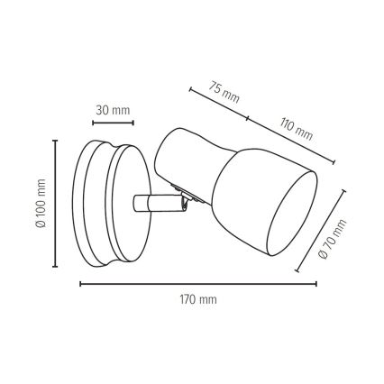 Nástenné bodové svietidlo SVANTJE 1xE14/40W/230V buk – FSC certifikované