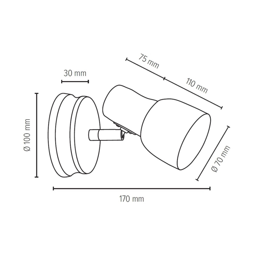 Nástenné bodové svietidlo SVANTJE 1xE14/40W/230V buk