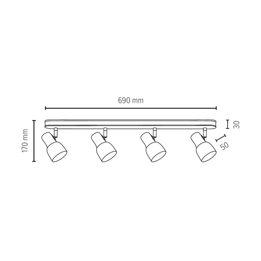 Bodové svietidlo SVANTJE 4xE14/40W/230V breza – FSC certifikované