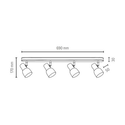 Bodové svietidlo SVANTJE 4xE14/40W/230V dub – FSC certifikované