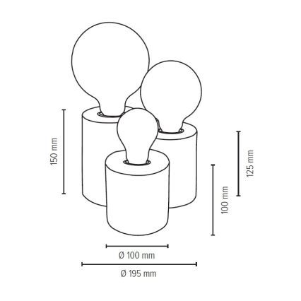 Stolná lampa VINCENT 3xE27/15W/230V dub – FSC certifikované