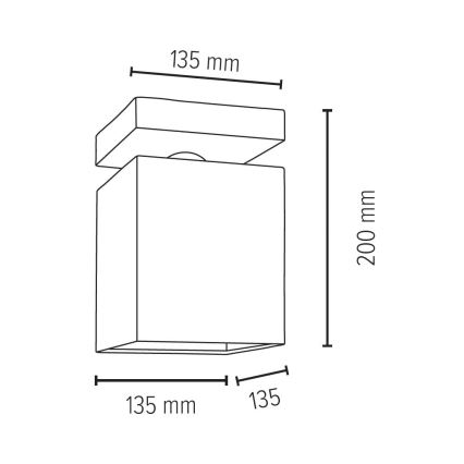 Stropné svietidlo INGER 1xE27/25W/230V dub – FSC certifikované