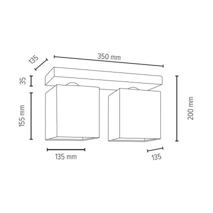 Stropné svietidlo INGER 2xE27/25W/230V dub – FSC certifikované