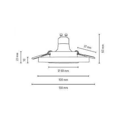 LED Podhľadové svietidlo VITAR 1xGU10/5W/230V betón – FSC certifikované