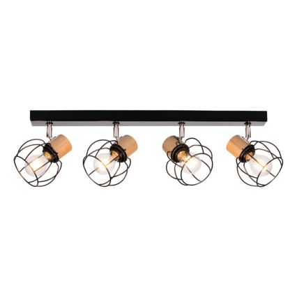 Stropné bodové svietidlo PHIPHI 4xE27/60W/230V dub – FSC certifikované
