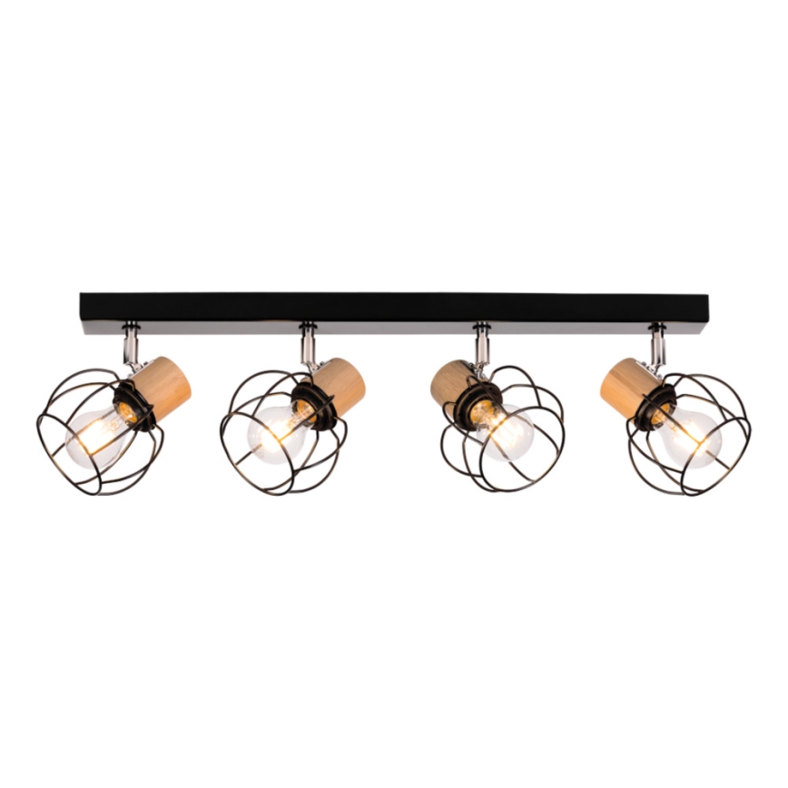Stropné bodové svietidlo PHIPHI 4xE27/60W/230V dub – FSC certifikované