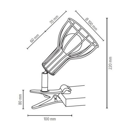 Lampa s klipom MEGAN 1xE14/40W/230V – FSC certifikované