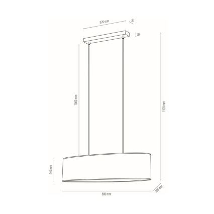 Luster na lanku BOHO 2xE27/40W/230V dub – FSC certifikované