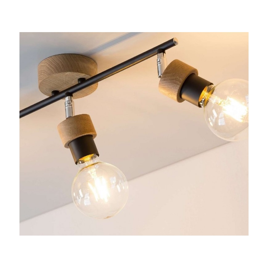 Bodové svietidlo MARJOLAINE 3xE27/25W/230V dub – FSC certifikované