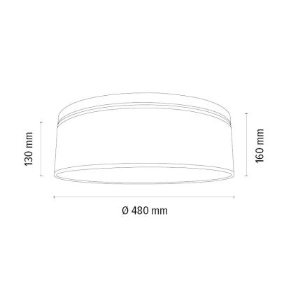 Stropné svietidlo BENITA 2xE27/25W/230V pr. 48 cm biela/dub – FSC certifikované