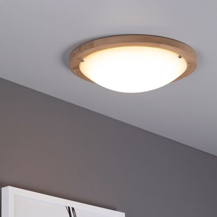 Stropné svietidlo FRIDA 2xE27/40W/230V dub – FSC certifikované