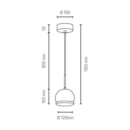LED Luster na lanku BALL WOOD 1xGU10/5W/230V matný dub