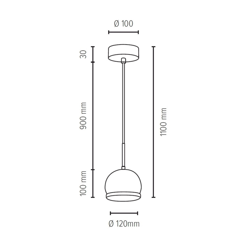 LED Luster na lanku BALL WOOD 1xGU10/5W/230V matný dub