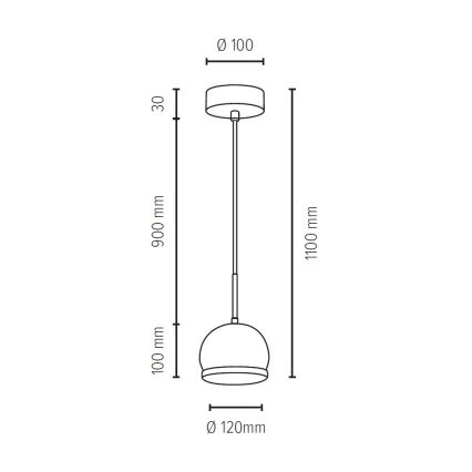 LED Luster na lanku BALL WOOD 1xGU10/5W/230V matný dub