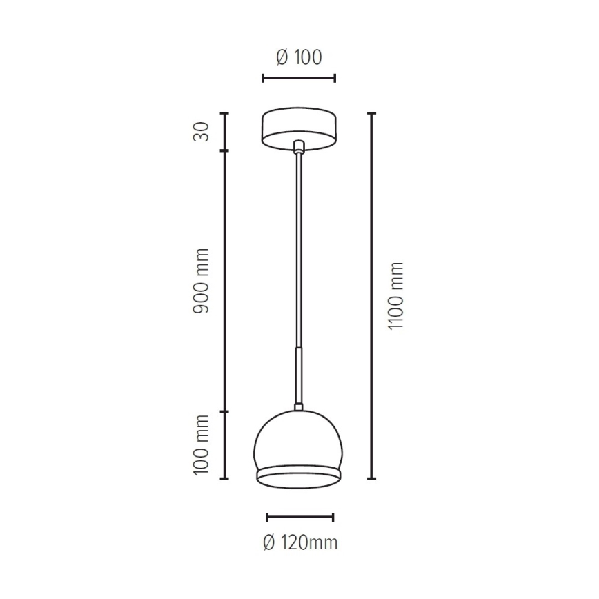LED Luster na lanku BALL WOOD 1xGU10/5W/230V matný dub