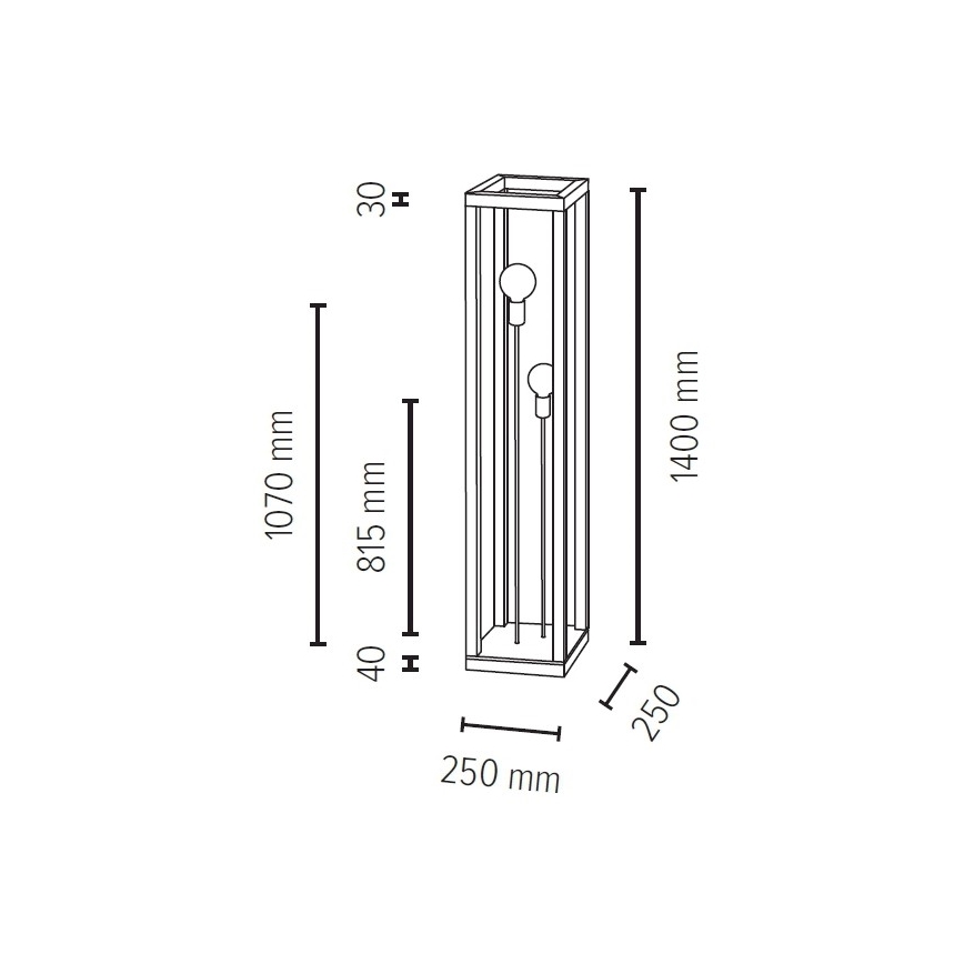 Stojacia lampa KAGO 2xE27/60W/230V matný dub