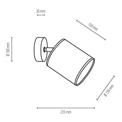 Nástenné bodové svietidlo APRILLIA 1xE27/25W/230V dub biela – FSC certifikované