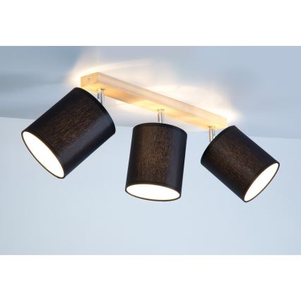 Bodové svietidlo APRILLIA 3xE27/25W/230V dub čierna