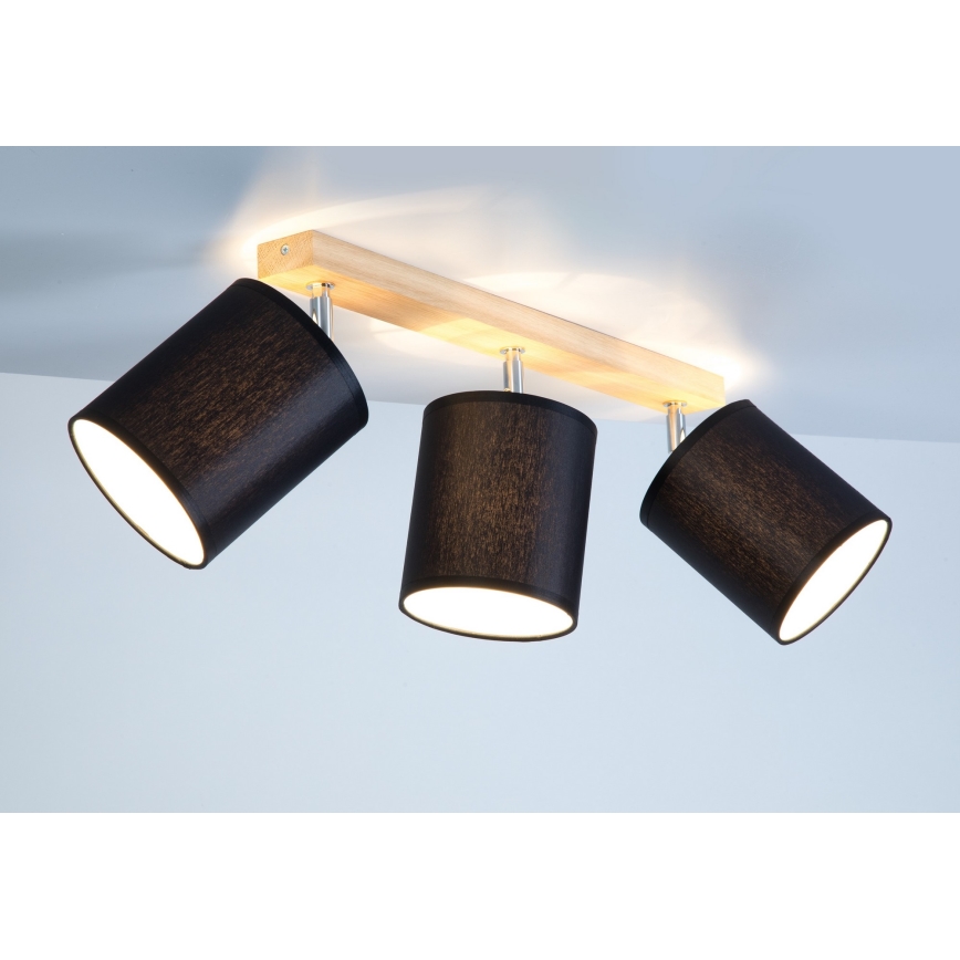 Bodové svietidlo APRILLIA 3xE27/25W/230V dub čierna