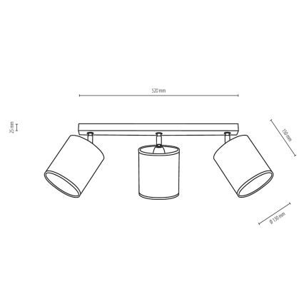 Bodové svietidlo APRILLIA 3xE27/25W/230V dub čierna
