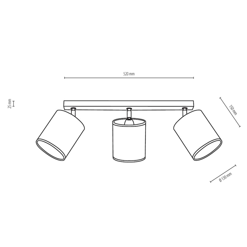 Bodové svietidlo APRILLIA 3xE27/25W/230V dub čierna