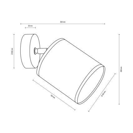 Nástenné bodové svietidlo BOHO 1xE27/25W/230V dub – FSC certifikované