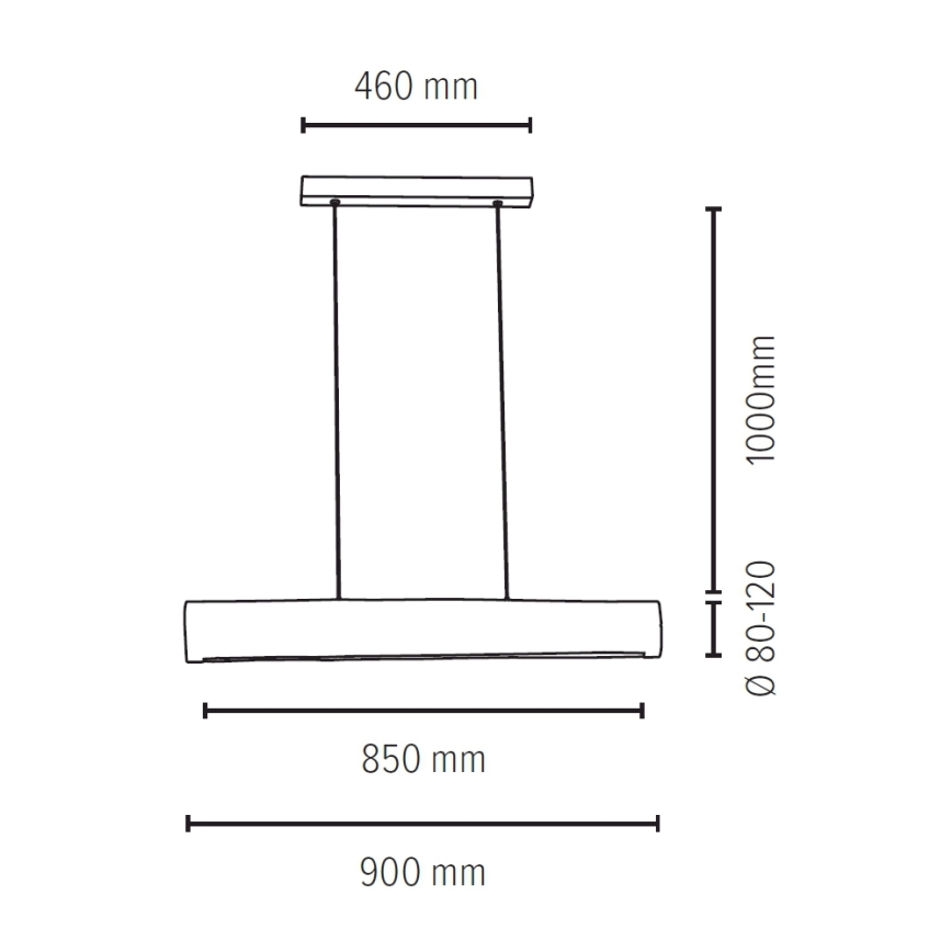 LED Stmievateľný luster na lanku LUCAS LED/25,5W/230V borovica – FSC certifikované