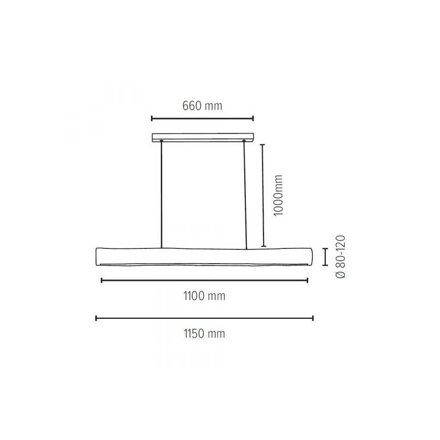 LED Stmievateľný luster na lanku LUCAS LED/33W/230V borovica