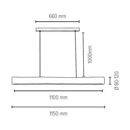 LED Stmievateľný luster na lanku LUCAS LED/33W/230V borovica – FSC certifikované