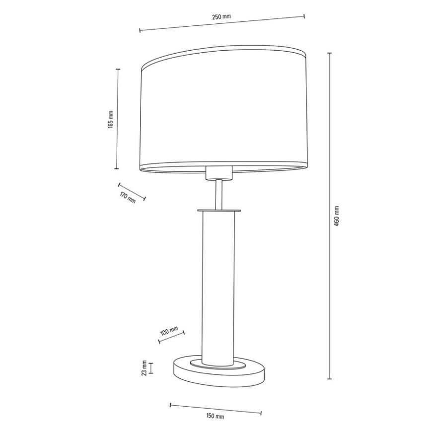 Stolová lampa MERCEDES 1xE27/40W/230V 46 cm krémová/dub