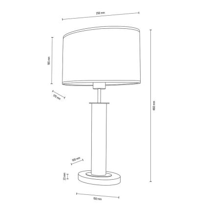 Stolná lampa MERCEDES 1xE27/40W/230V 46 cm biela/dub – FSC certifikované