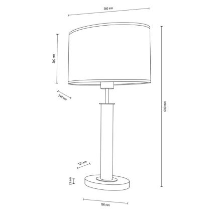 Stolná lampa MERCEDES 1xE27/40W/230V 60 cm krémová/dub – FSC certifikované