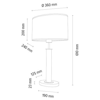 Stolná lampa MERCEDES 1xE27/40W/230V 60 cm hnedá/dub – FSC certifikované