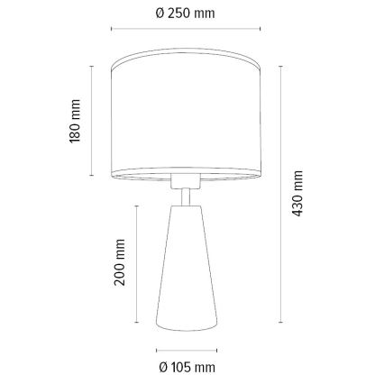 Stolná lampa MERCEDES 1xE27/40W/230V pr. 43 cm krémová/dub – FSC certifikované