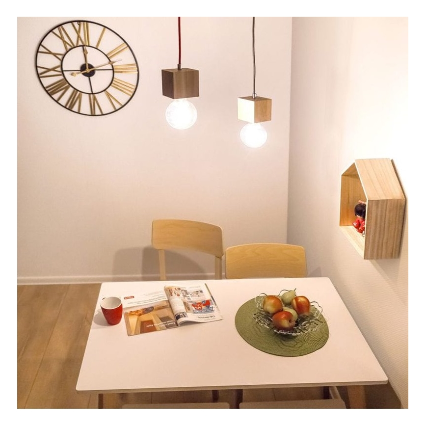 Luster na lanku TRONGO 1xE27/60W/230V dub – FSC certifikované