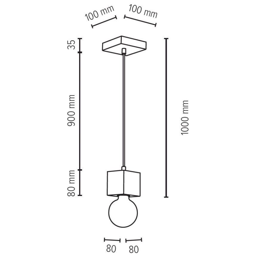 Luster na lanku TRONGO 1xE27/60W/230V dub – FSC certifikované
