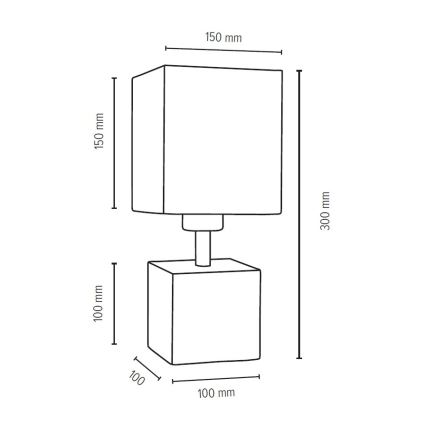 Stolná lampa TRONGO SQUARE 1xE27/25W/230V