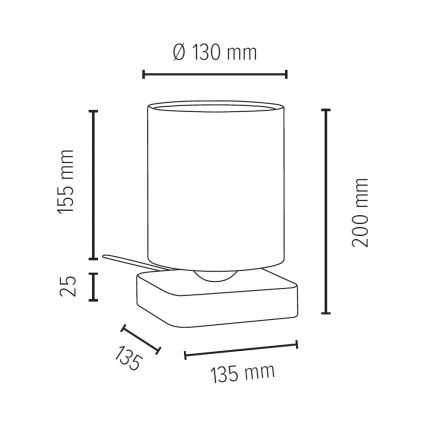 Stolná lampa JENTA 1xE27/25W/230V