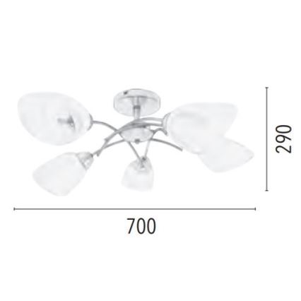 Prisadený luster VILETTA 5xE27/60W/230V